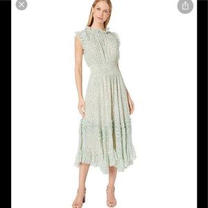 Rebecca Taylor Leaf Dress w silver and gold detail